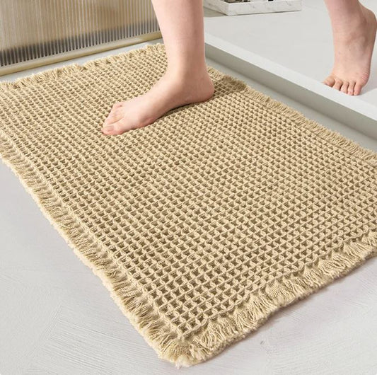 Home Fashion Waffle Bathroom Door Absorbent Carpet