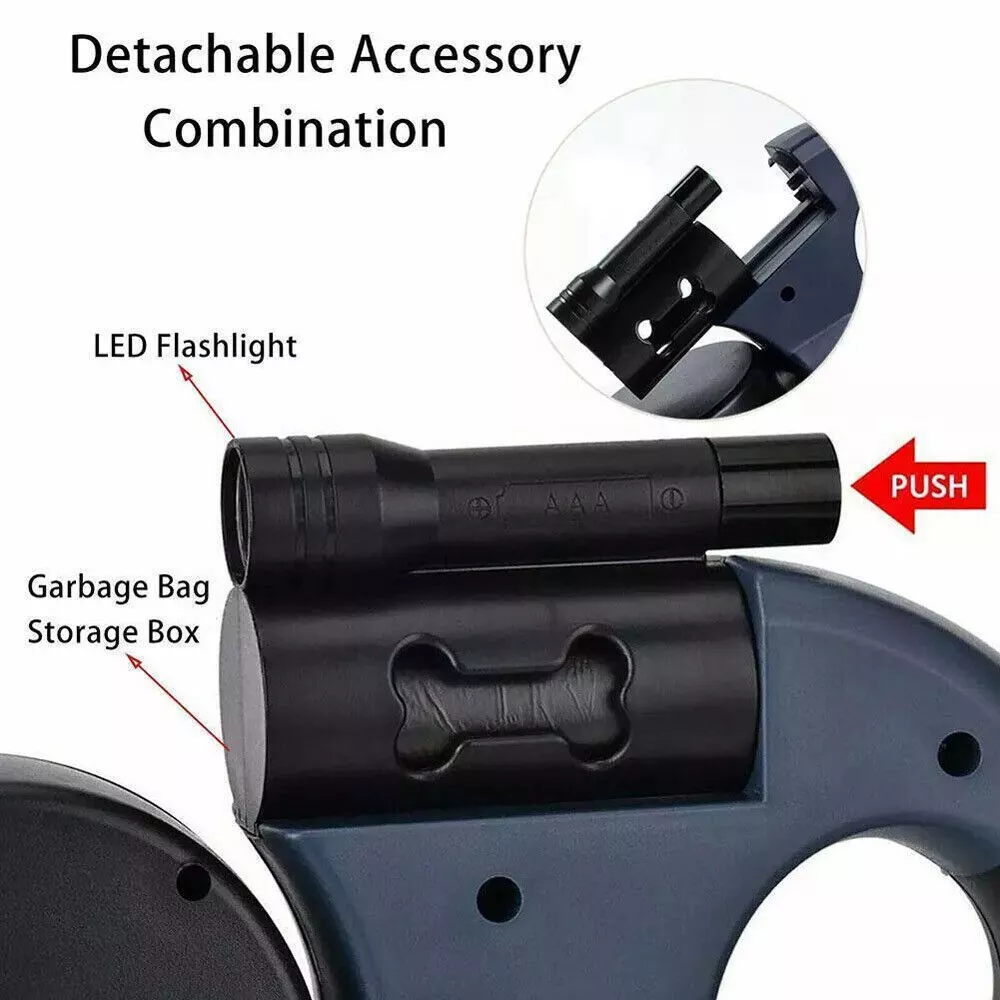 DuoWalk Pro — Double Retractable Dog Leash with LED Flashlight